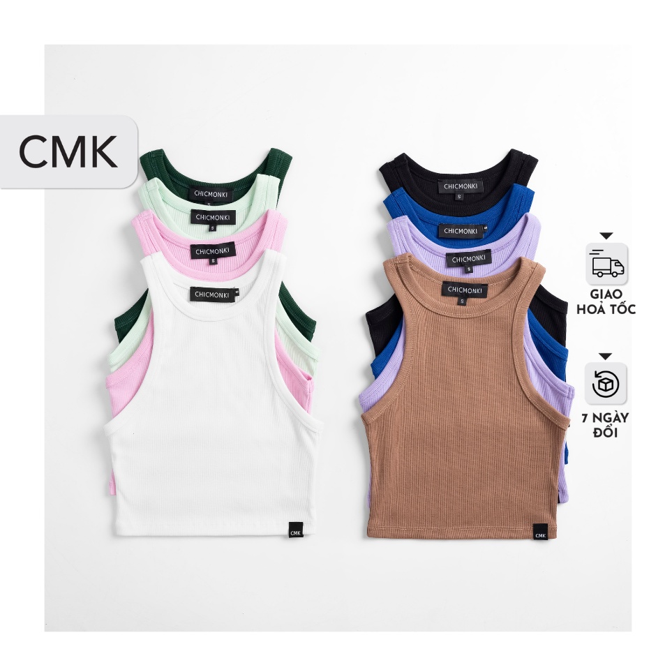 Áo ba lỗ nữ thun gân CHICMONKI nhiều màu xinh - CAT03