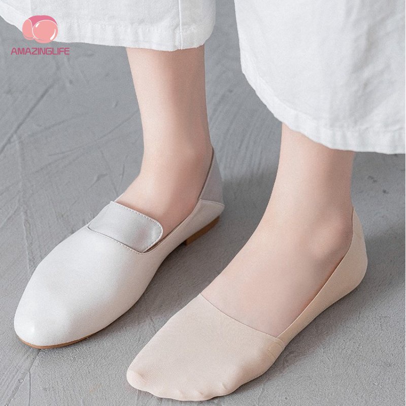 Vớ Thuyền Bằng Lụa Lạnh Siêu Mỏng Màu Trơn Chống Trượt Thoáng Khí Thoải Mái Thời Trang Xuân Hè