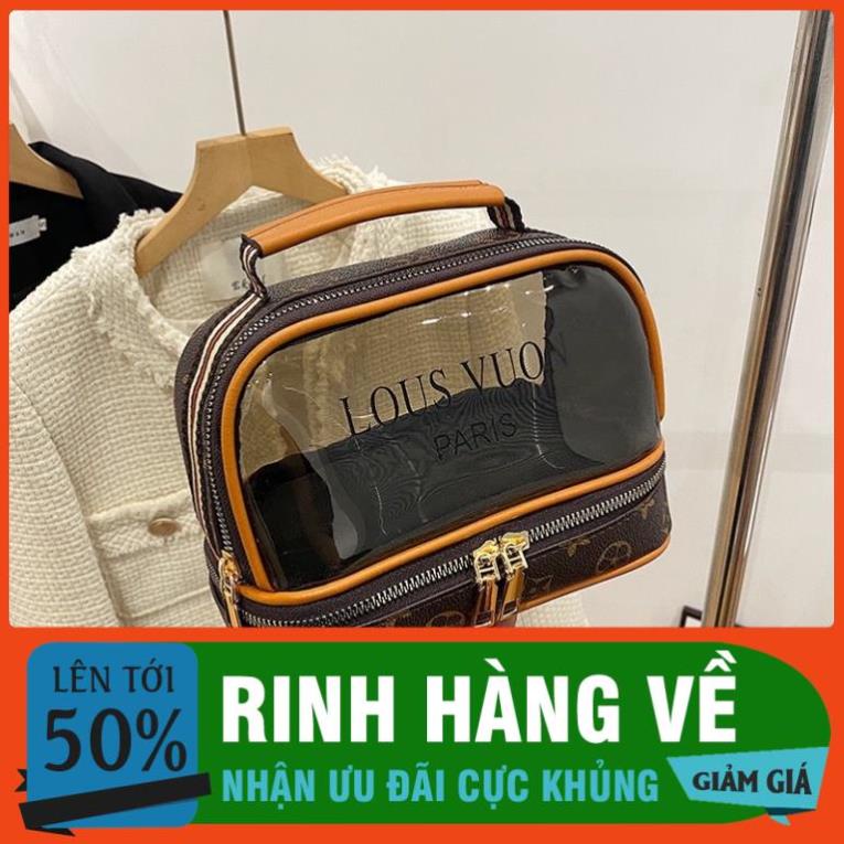 Túi đựng mỹ phẩm🍀FREESHIP🍀Túi để đồ dùng cá nhân 2 tầng trong suốt sang chảnh hàng quảng châu
