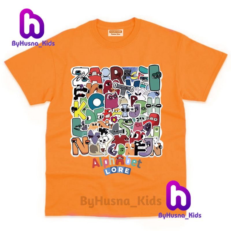 Áo thun cho bé trai và bé gái in hình ALPHABET LORE dễ thương, chất liệu cotton mềm mịn thoáng mát NTShirt 03