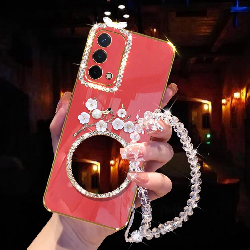Ốp Điện Thoại Mềm Tráng Gương Họa Tiết Hoa Cho OPPO Reno 8 Pro 5G 8t 8z 7z 7 6 4G 6z