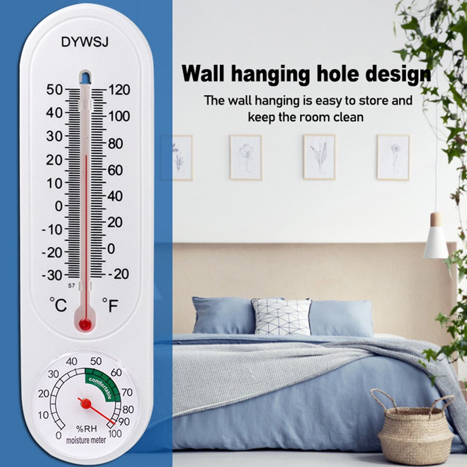 Long Wall-mounted Hygrometer Thermometer Indoor Planting Frozen Pointer