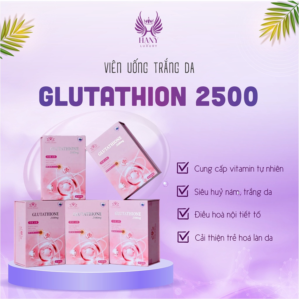 Glutathione, XuanDao, viên uống trắng da, glutathione 2500mg, trắng da hủy nám, nâng tone nhanh
