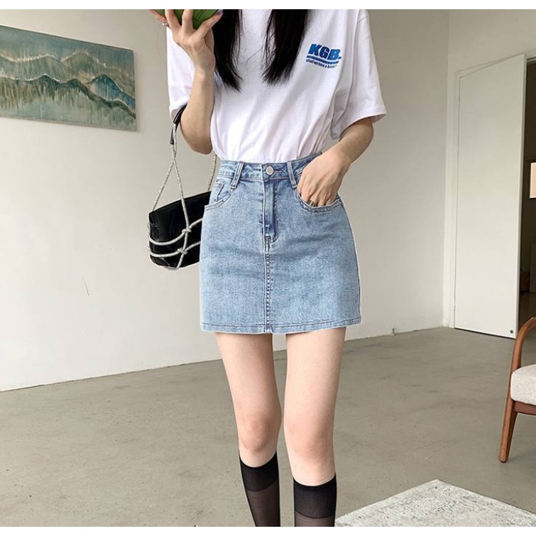 TIANLEYU Chân váy chữ A lưng cao phong cách hàn quốc 9Z23022403