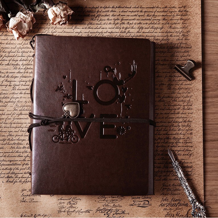 Scrapbook bìa da, album ảnh handmade Phong cách Vintage