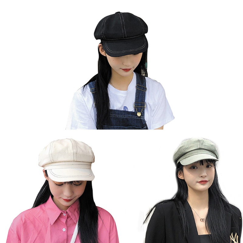 Mũ Beret Cotton Màu Sắc Đơn Giản Cổ Điển Thời Trang Xuân Thu Cho Nữ