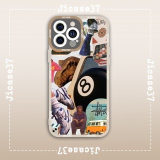 Ốp lưng iphone samsung xiaomi oppo cạnh vuông Jicase JMcase Collage Aesthetic Skate Ván trượt Stussy