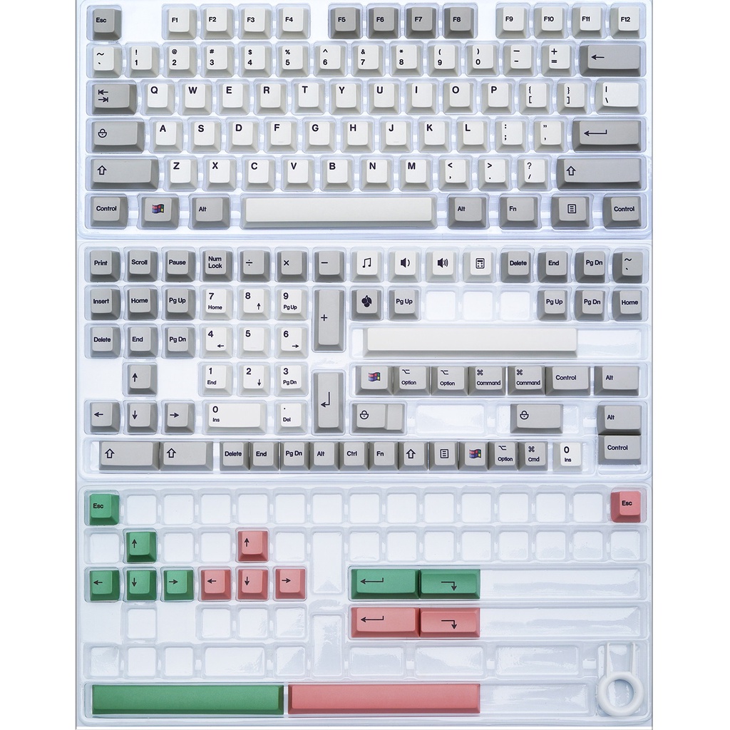 Set Keycap PBT Retro 9009 Anh Nhật Hàn, Cherry profile phù hợp nhiều layout cơ bản
