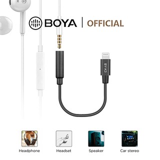 Bộ chuyển đổi âm thanh boya by-k3 3.5mm trrs sang lightning mfi thích hợp cho thiết bị ios
