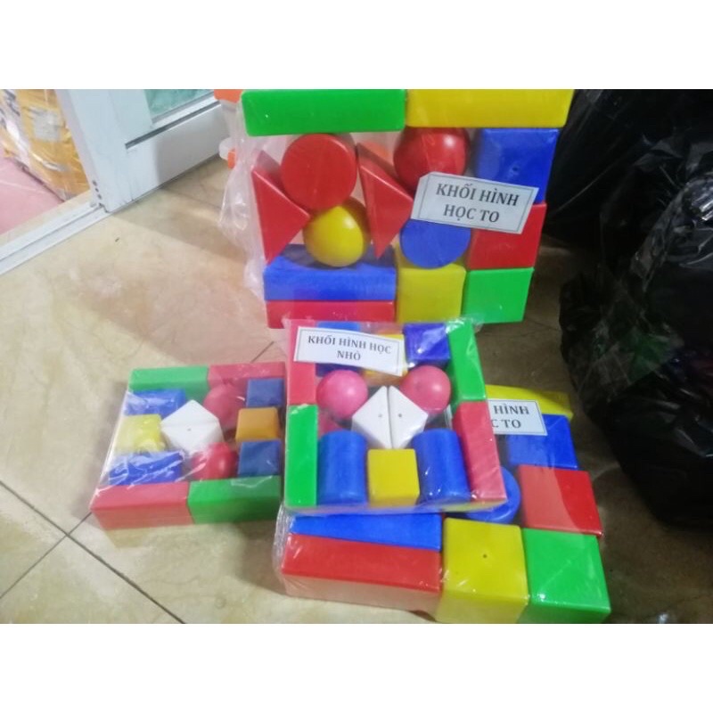 Bộ hình khối nhận biết các khối hình học mầm non, bộ hình khối to, nhỏ