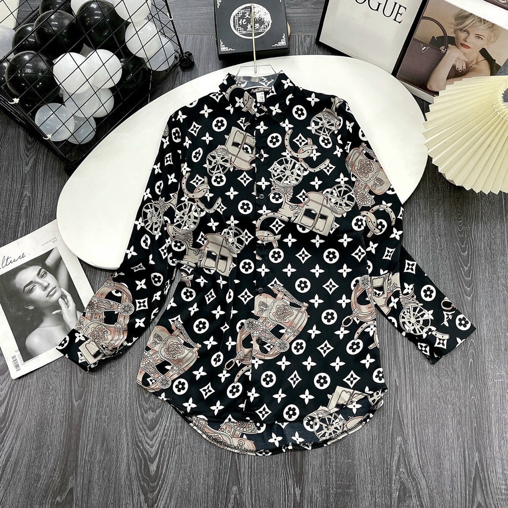 Áo sơ mi nữ lụa satin cao cấp, mã mẫu đa dạng, sang mịn, sịn sò, nổi bật, tinh tế, form dài dấu quần size đến 75kg