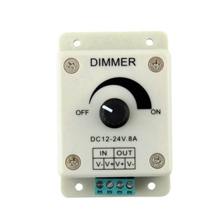 DC 12V 8A LED Light Protect Strip Dimmer Adjustable Brightness Controller