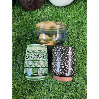 Set ly cốc gốm Nhật trang trí, trồng sen đá