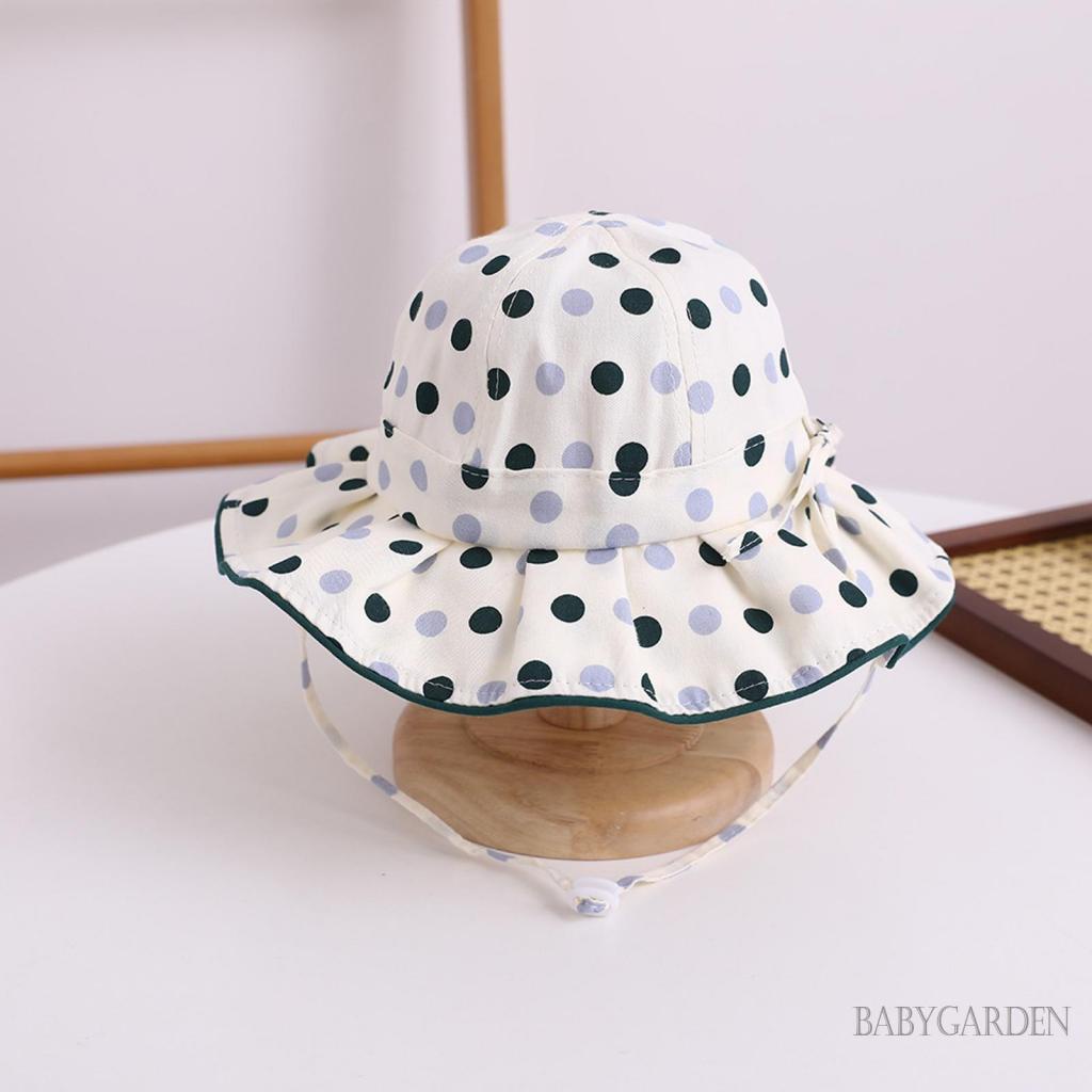 Nón Vành Rộng Họa Tiết Chấm Bi Nhiều Màu Sắc Cho Bé Gái 6-24 Tháng Tuổi