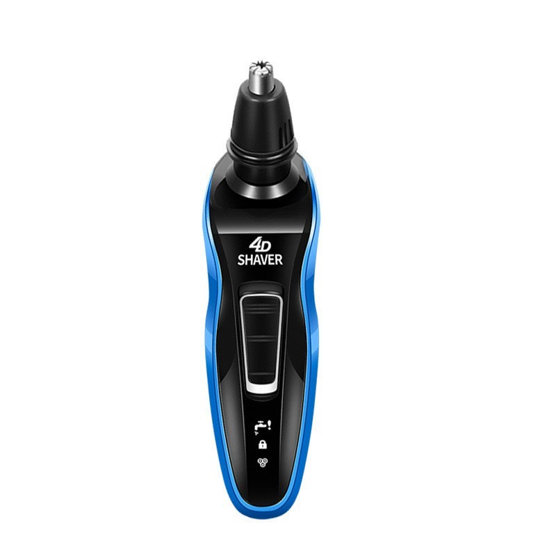 Máy Cạo Râu 4D SHAVER Lưỡi Cạo Bằng Thép Cao Cấp. Dao Có Đầu Tỉa Mũi Và Tông Đơ. Máy Có Chống Nước