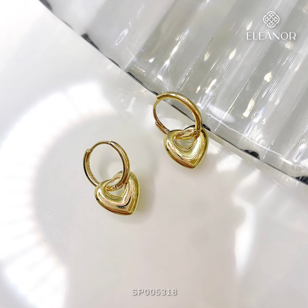 Bông tai nữ Eleanor Accessories mặt hình trái tim phụ kiện trang sức basic 5317