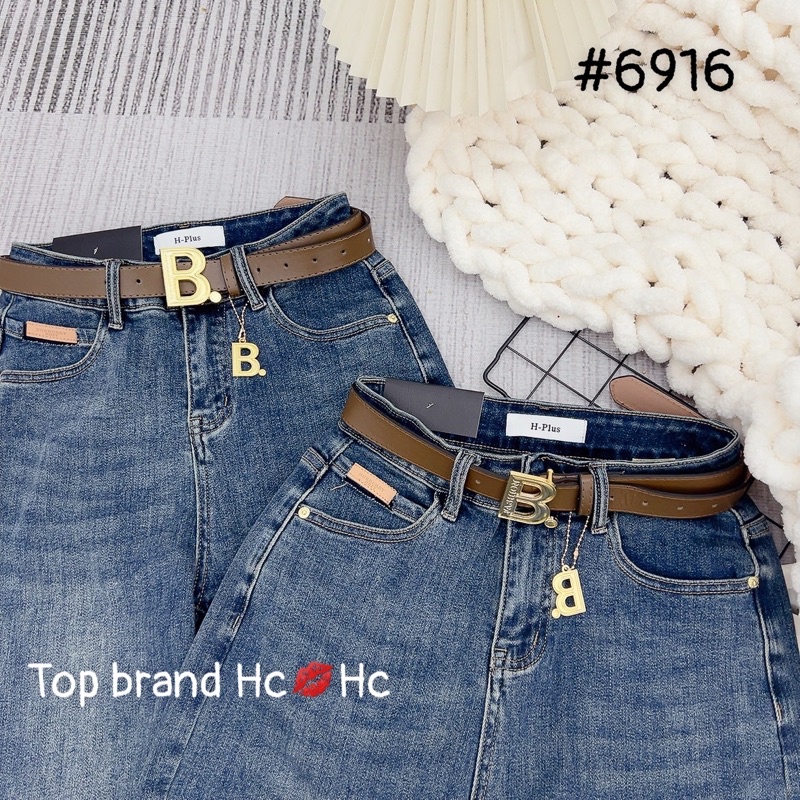 Quần jean nữ dáng baggy HPLUS kèm đai