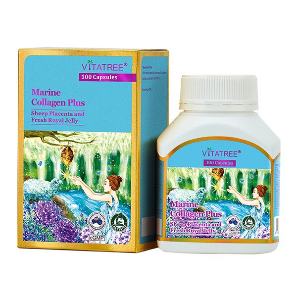 (HSD : 2025) VIÊN UỐNG TRẮNG DA 3 TRONG 1 VITATREE MARINE COLLAGEN PLUS (100 VIÊN)