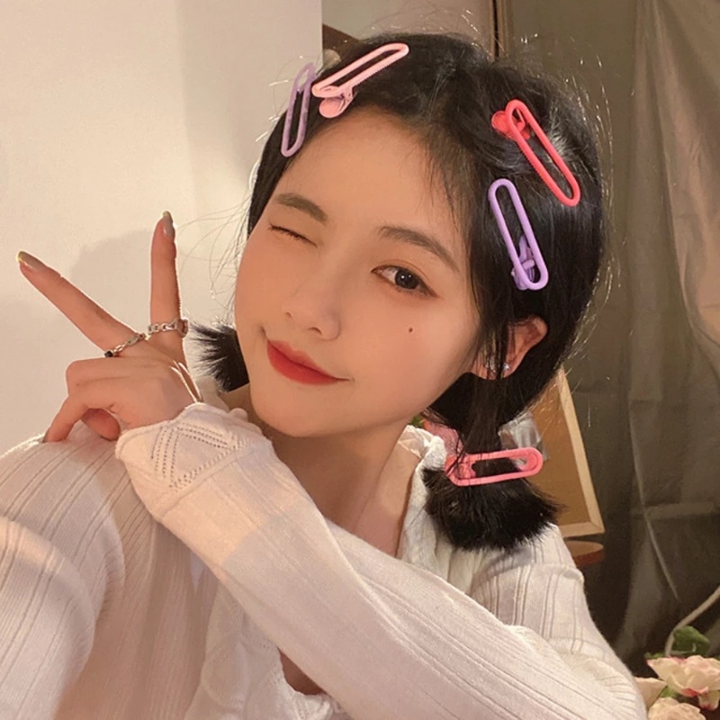 Set 3 Kẹp Tóc Mỏ Vịt Rỗng Một Mảnh Màu Kẹo Trang Trí Hàn Quốc Ngọt Ngào Cho Bé Gái