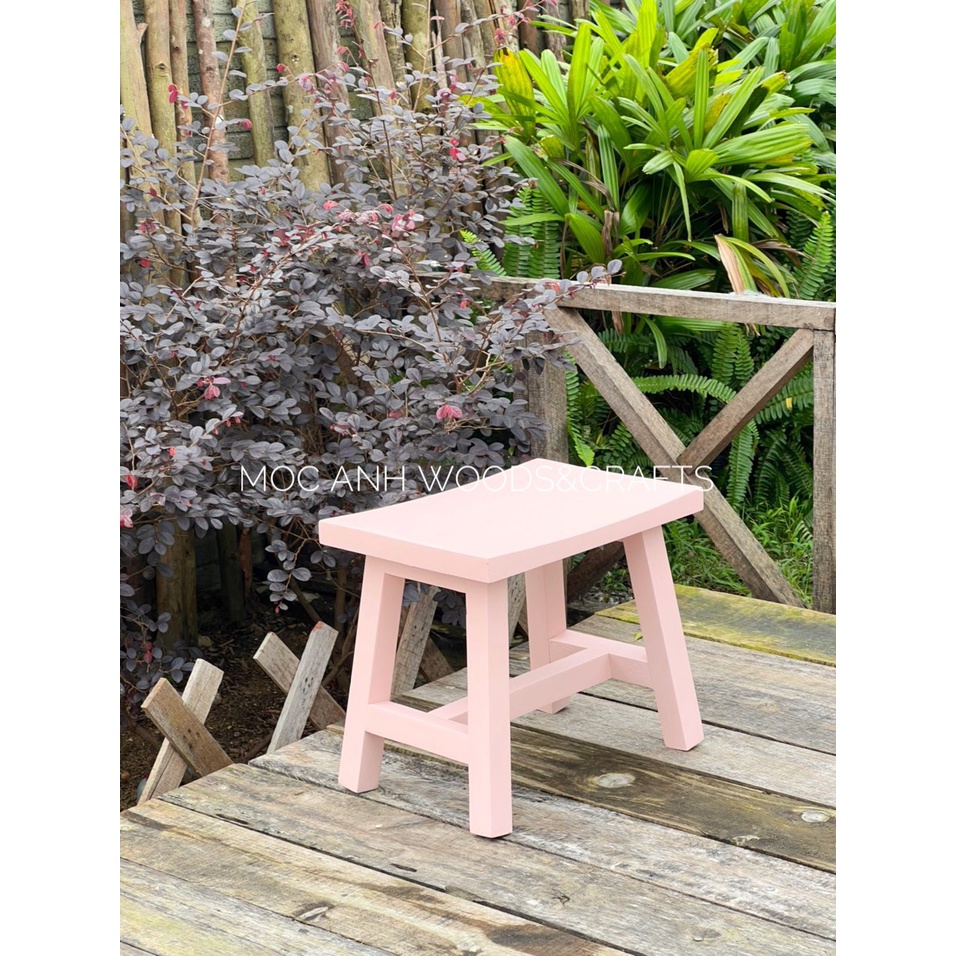 Ghế Đôn, Ghế Gỗ, Gỗ Chữ A Mặt Chữ Nhật, Chân Dáng Thẳng Decor Trang Trí Kích Thước 28x40cm