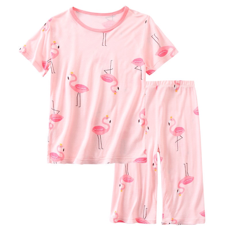 Bộ Đồ Ngủ Tay Ngắn Mỏng Thoáng Khí Phong Cách Mới Cho Bé Gái-KAD