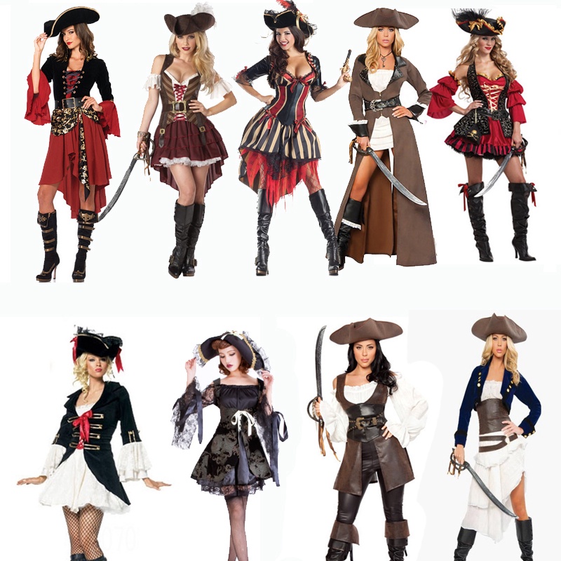Halloween cosplay nữ hoàng trang phục Caribe nữ cướp biển trưởng thành trang phục hóa trang trang phục biểu diễn