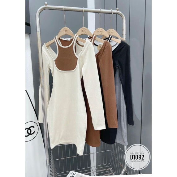 BIGSIZE Đầm body viền phối D1092