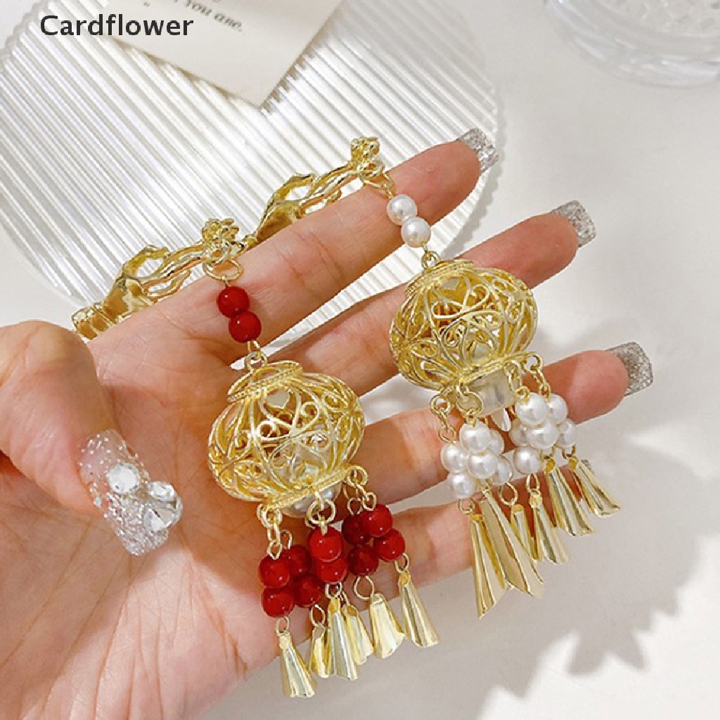 &lt; Cardflower &gt; Trâm Cài Tóc Tua Rua Đèn Lồng Phong Cách Trung Hoa Cổ Điển Phát Sáng Trang Trí Tóc Đuôi Đèn Bán Chạy