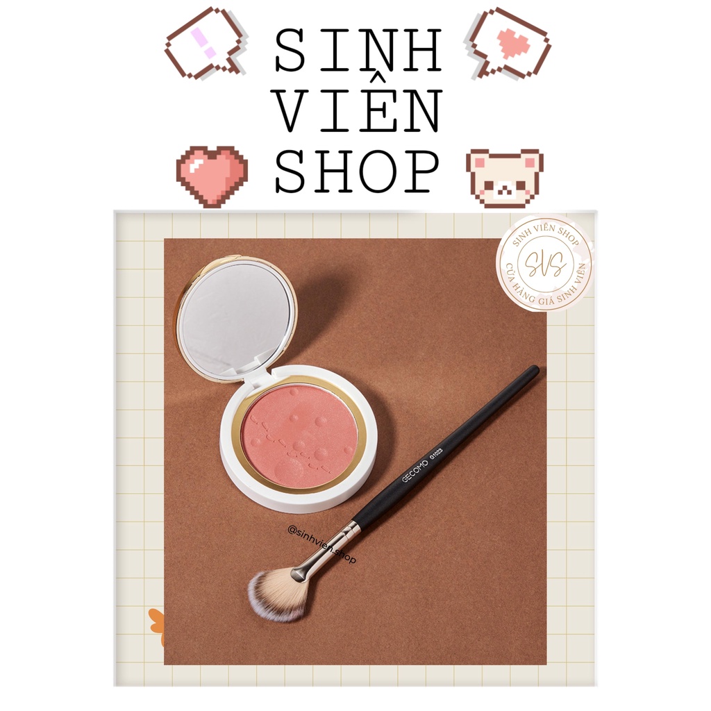 Cọ quạt nhỏ dùng để đánh má hồng, phấn bắt sáng highlight Gecomo cao cấp trang điểm phấn bắt sáng NO.G1023