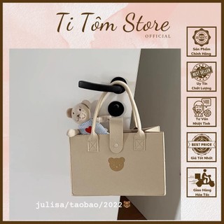 Túi vải nỉ gấu xinh xắn đi du lịch, đi chơi-TiTomStore