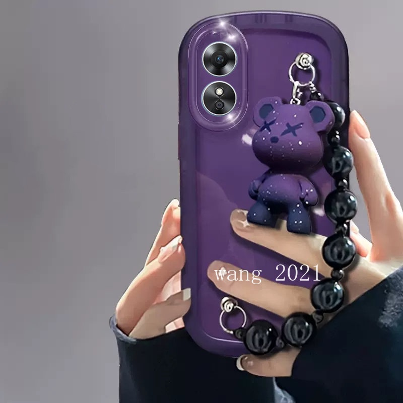 Ốp Điện Thoại Mềm Trong Suốt Màu Trơn Có Vòng Tay & Búp Bê Cho OPPO Reno8 T 5G 4G Reno 8T 8 T 2023