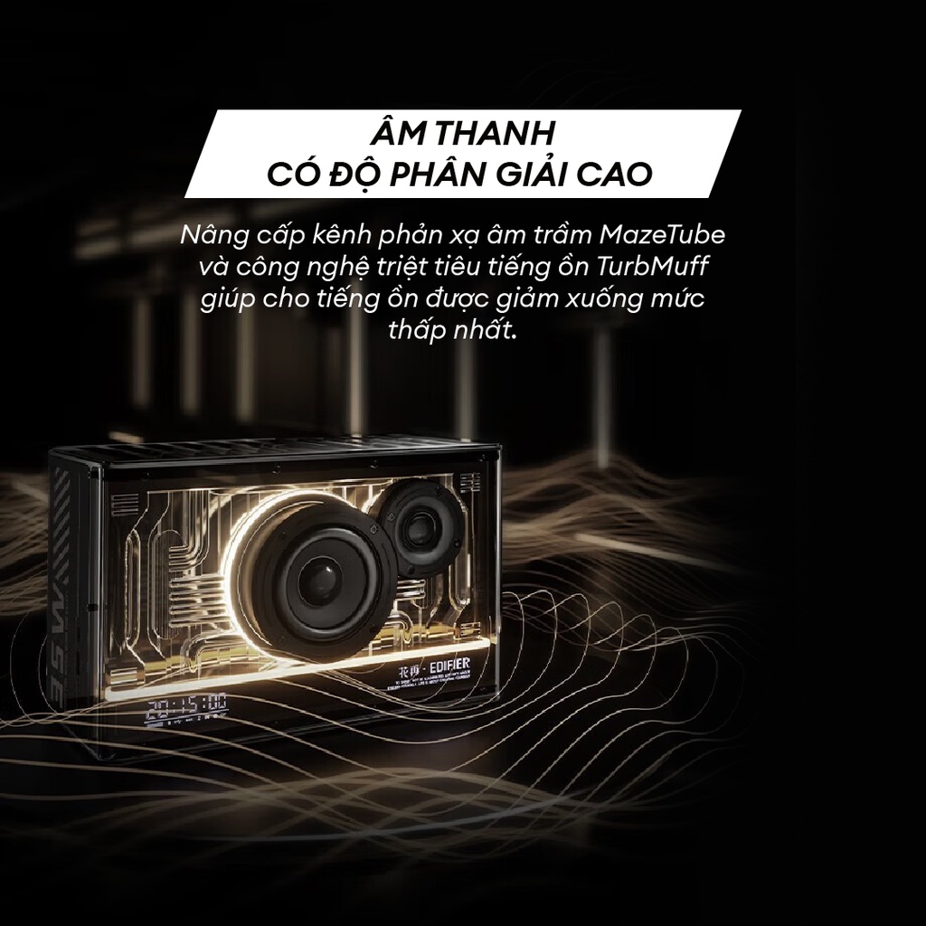 Loa Bluetooth V5.3 EDIFIER QD35 Công suất 40W Chipset DSP Công nghệ sạc GaN Bảo Hành 12 Tháng