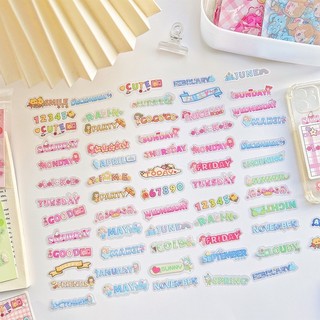 Túi 45 sticker chữ