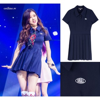 ORDER_váy xếp li ulzzang thêu chữ drall BLACKPINK, TWICE,...( Có ảnh thật )
