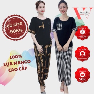 Đồ bộ nữ cao cấp-thời trang trung niên-họa tiết xích