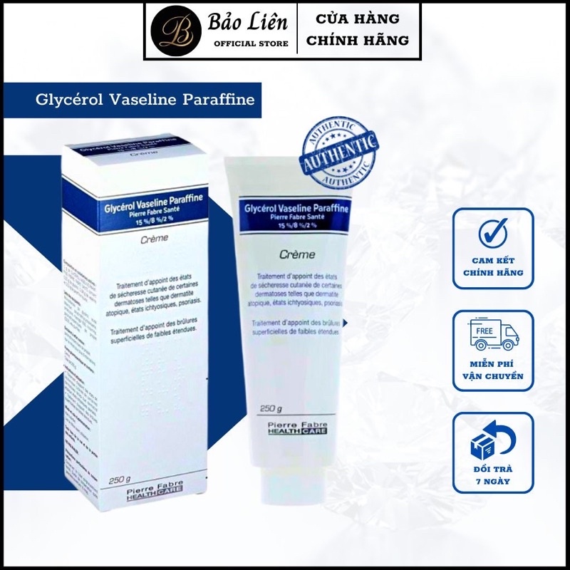 Kem dưỡng da Glycerol Vaseline Paraffine Crème 250g chính hãng, cấp ẩm cho da khô nẻ