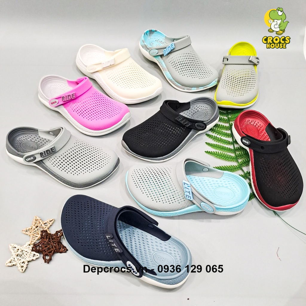 Dép crocs literide 360 clog unisex cao cấp hình chụp thật, dép sục crocs literide 360 loại 1 màu trắng hồng Crocs House