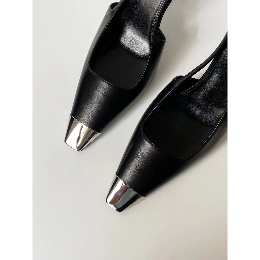 Giày Cao Gót Mũi Vuông Bằng Da Bóng Quyến Rũ Thời Trang Cho Nữ