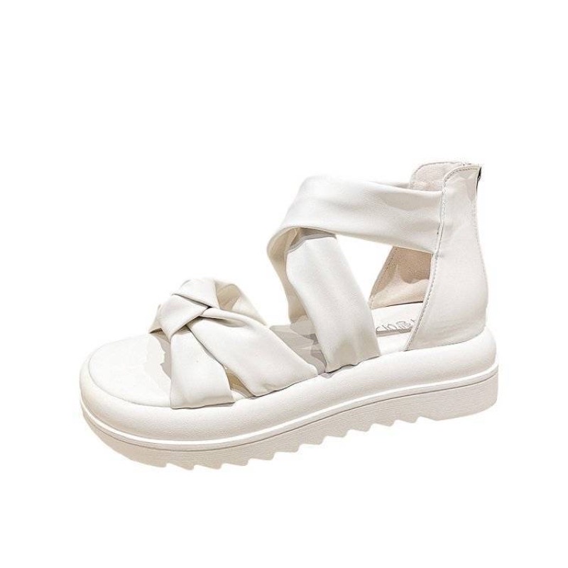 Dép bánh mì sandal quai tết có khoá sau độc lạ dễ đi 3cm