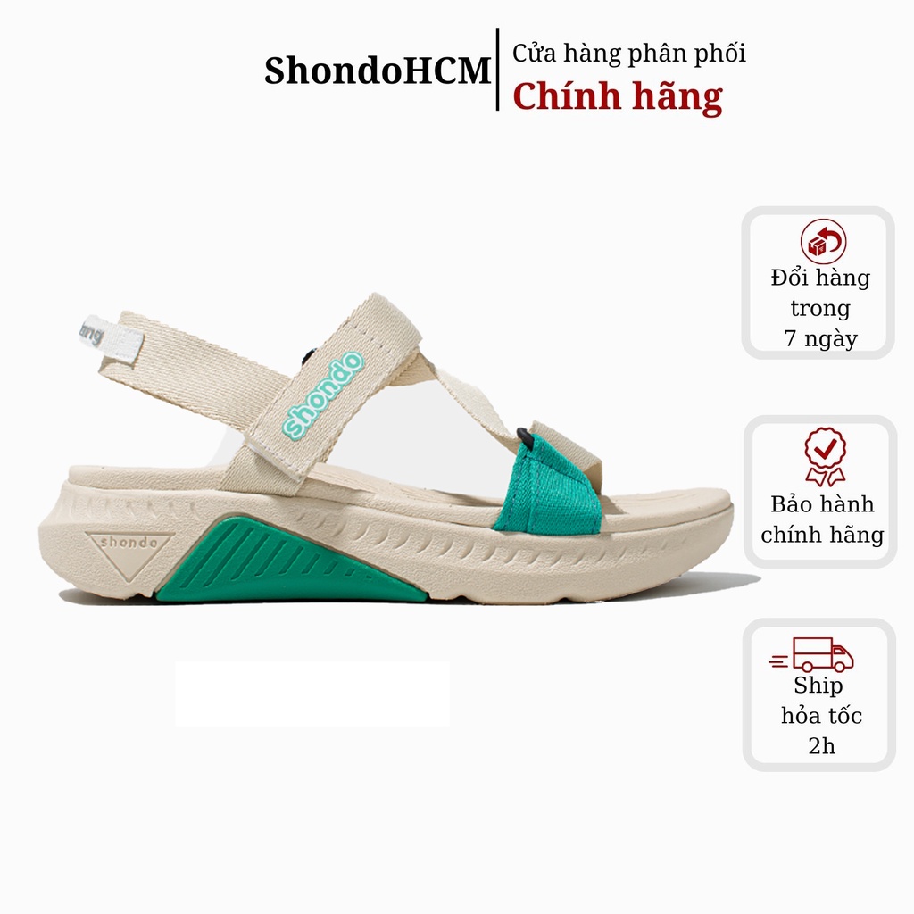 Giày Sandals Nam Nữ Shondo F7 Racing Be Xanh Lá Nhạt F7R2525