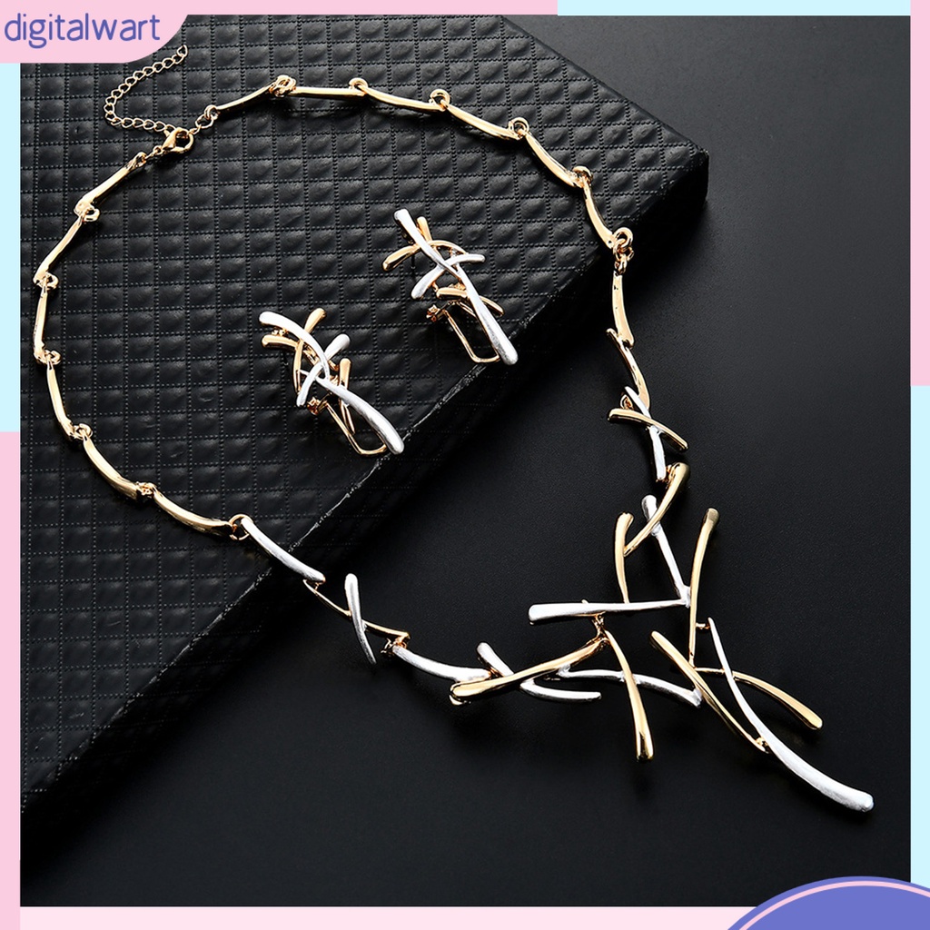 1 Bộ Vòng cổ + Bông Tai Bằng Hợp Kim Chống Mòn Hình Thánh Giá Thời Trang Cho Nữ