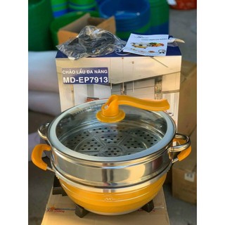 Nồi lẩu điện năng media chống dính nồi hấp 2 tầng dung tích 6l- 1300w model md-ep7913