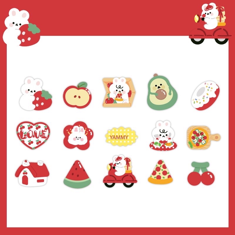 Hộp 45 sticker cute dán trang trí