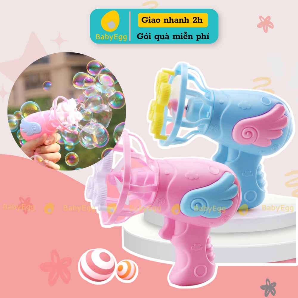 Súng phun bong bóng thiên thần bóng to đồ chơi cho trẻ em bé trai bé gái 2 3 4 5 6 7 8 9 tuổi babyegg
