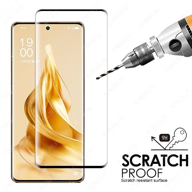 Kính Cường Lực 2 Trong 1 Viền Cong Bảo Vệ Camera Cho Oppo Reno 9 8 Pro Plus 8Pro + 9Pro + 8T 8Z Reno8T Reno8 Reno9 4G 5G