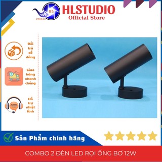 Combo 2 đèn LED Rọi Ống Bơ 12W HL Studio, dùng ốp trần, tường, đèn soi tranh, đèn trang trí
