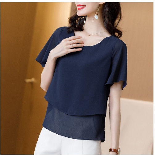 (HÀNG SẴN) Áo Sơ Mi Voan Che Bụng Giảm Tuổi Trẻ Trung SM69 - Hàng Quảng Châu Cao Cấp