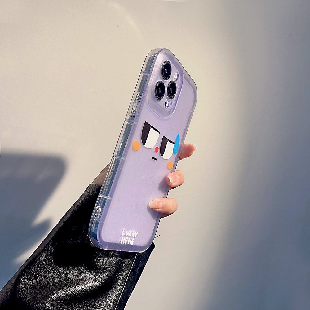 Ốp Điện Thoại Trong Suốt Hình Biểu Cảm Vui Nhộn Phong Cách Hàn Quốc Cho Iphone 14 11 12 13 PRO MAX AT0029