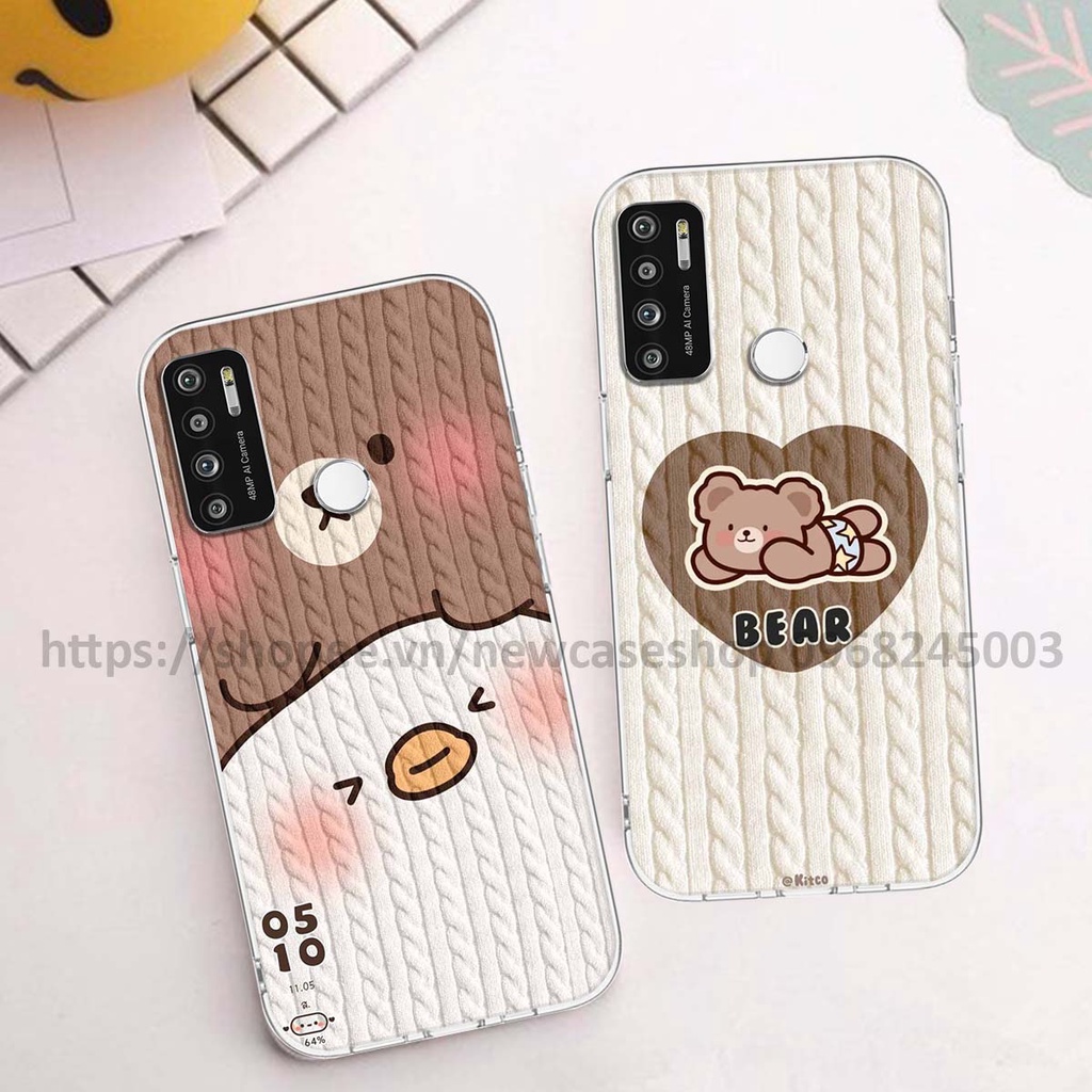 Ốp lưng Vsmart Star 5 / Joy 4 / Live 4 in hình họa tiết len Bear Cute