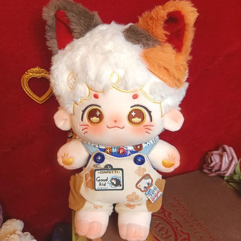 Búp Bê Vải Cotton 20CM Hình Chú Mèo May Mắn Dễ Thương